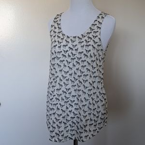 H&M Zebra Print Scoop Neck Tank Top Summer M569